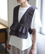 ハンドスモッキングコットンポプリン　2wayベスト